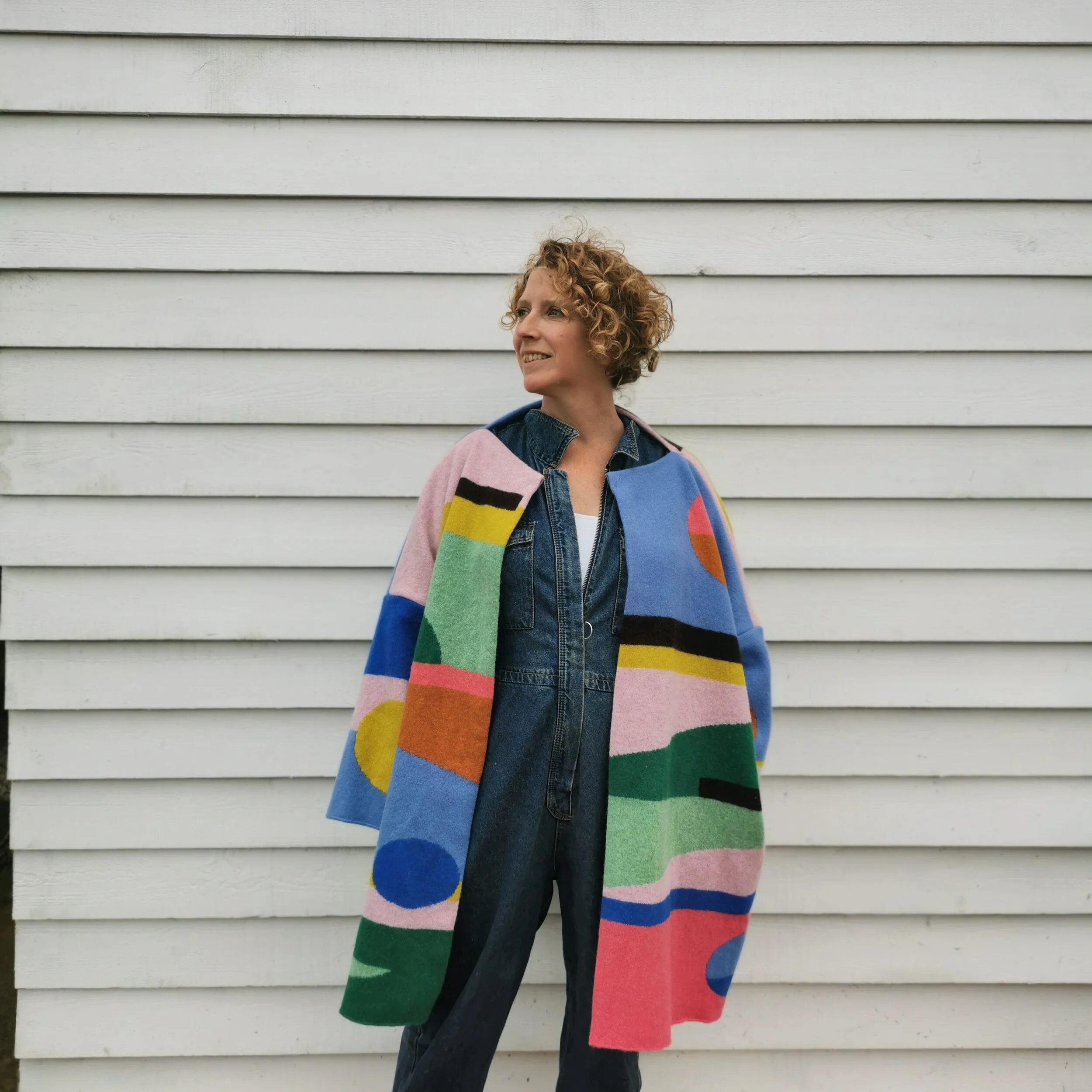 Multi coloured coat best sale
